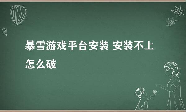 暴雪游戏平台安装 安装不上怎么破