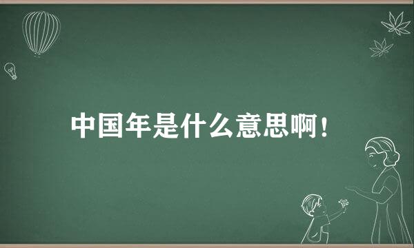 中国年是什么意思啊！