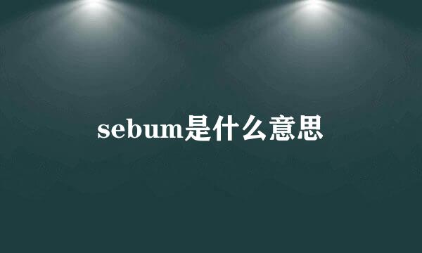 sebum是什么意思