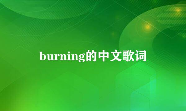 burning的中文歌词