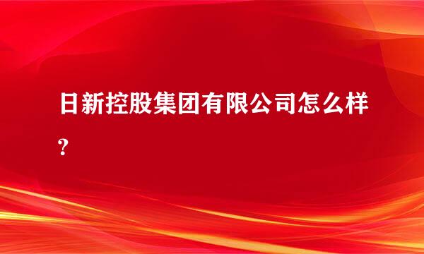 日新控股集团有限公司怎么样？