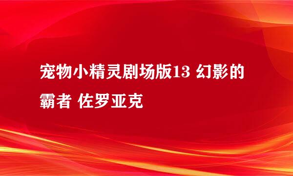 宠物小精灵剧场版13 幻影的霸者 佐罗亚克