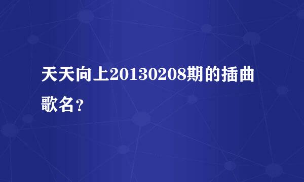 天天向上20130208期的插曲歌名？