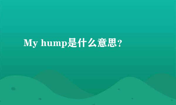 My hump是什么意思？