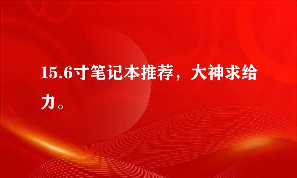 15.6寸笔记本推荐，大神求给力。