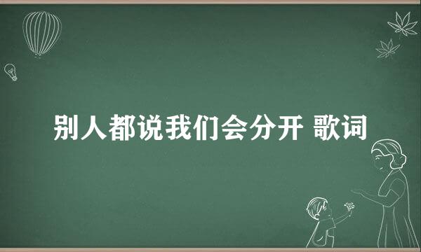 别人都说我们会分开 歌词