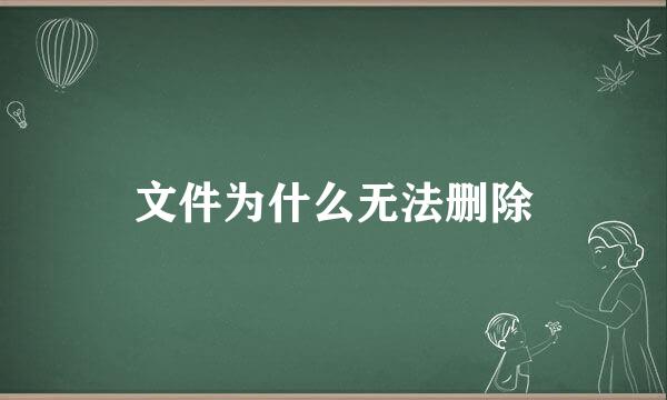 文件为什么无法删除