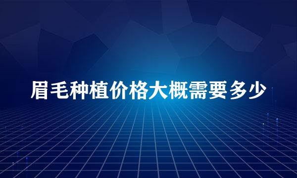 眉毛种植价格大概需要多少