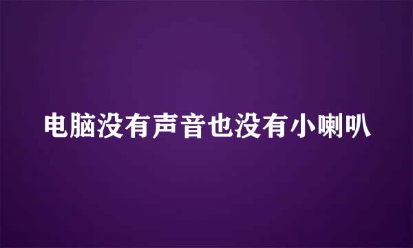 电脑没有声音也没有小喇叭