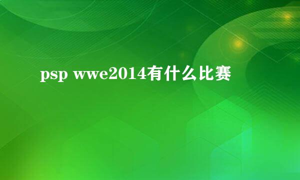 psp wwe2014有什么比赛