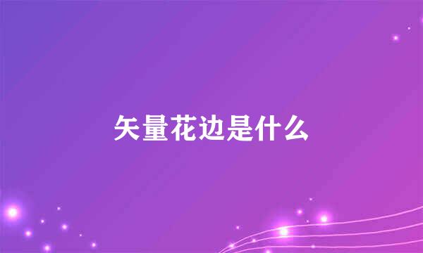 矢量花边是什么