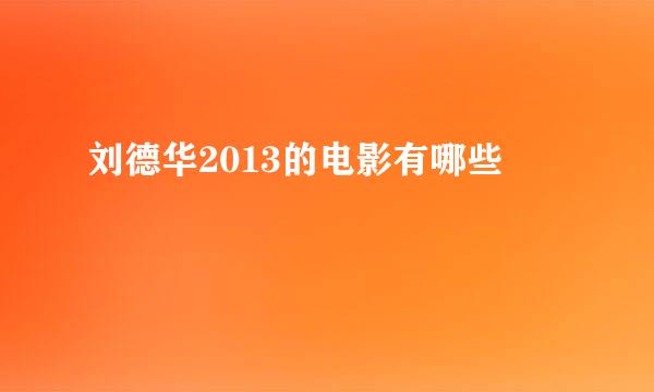 刘德华2013的电影有哪些