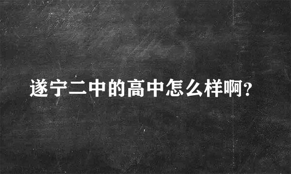 遂宁二中的高中怎么样啊？