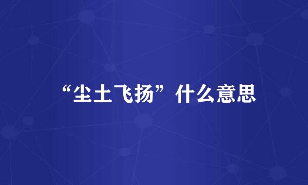 “尘土飞扬”什么意思