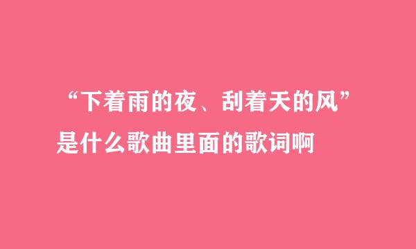 “下着雨的夜、刮着天的风”是什么歌曲里面的歌词啊