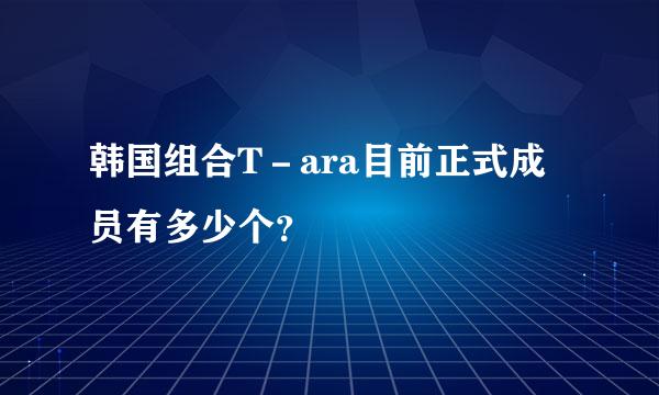 韩国组合T－ara目前正式成员有多少个？