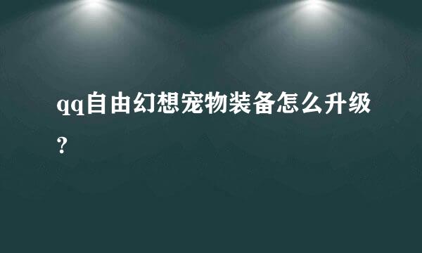 qq自由幻想宠物装备怎么升级?