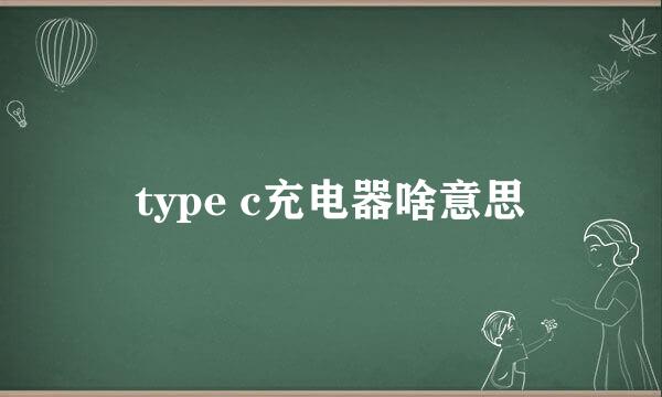 type c充电器啥意思