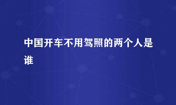 中国开车不用驾照的两个人是谁