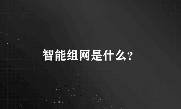 智能组网是什么？