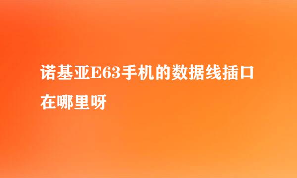 诺基亚E63手机的数据线插口在哪里呀