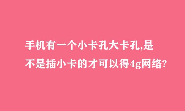 手机有一个小卡孔大卡孔,是不是插小卡的才可以得4g网络?