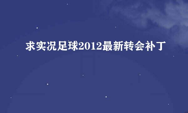 求实况足球2012最新转会补丁