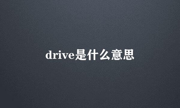 drive是什么意思