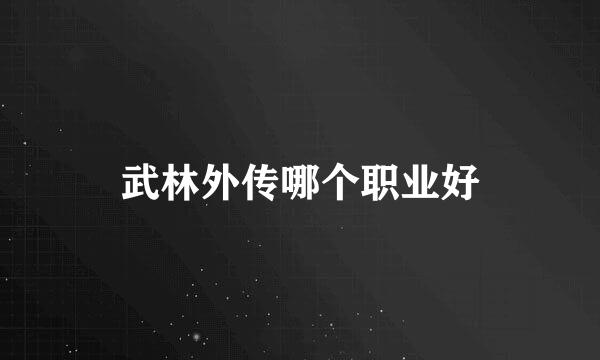 武林外传哪个职业好