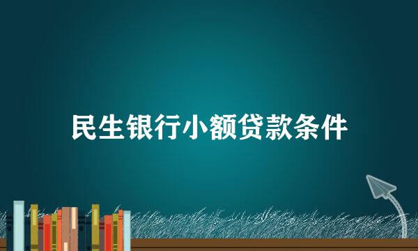 民生银行小额贷款条件