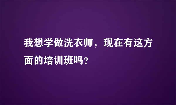 我想学做洗衣师，现在有这方面的培训班吗？