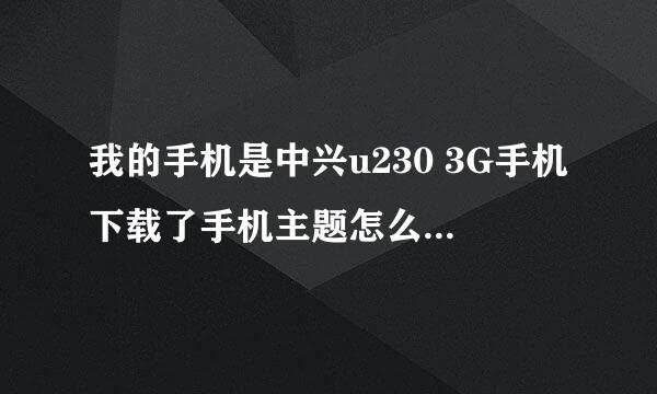 我的手机是中兴u230 3G手机下载了手机主题怎么使用。。