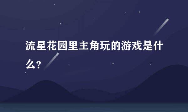 流星花园里主角玩的游戏是什么？