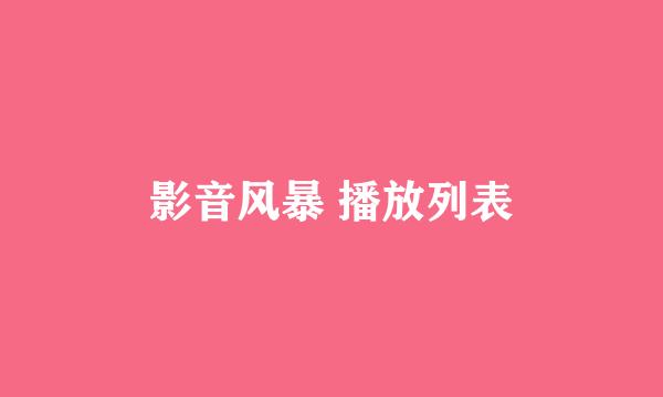 影音风暴 播放列表