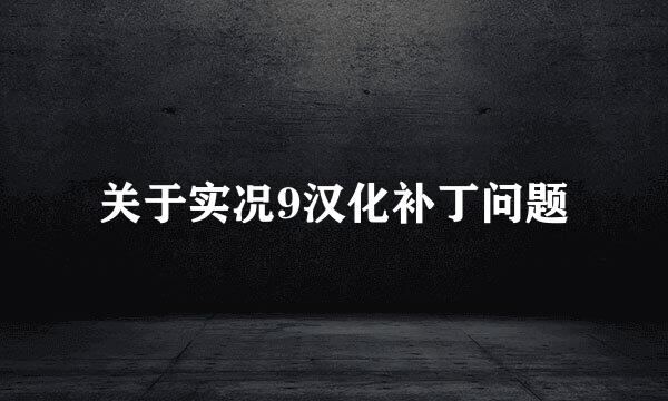 关于实况9汉化补丁问题