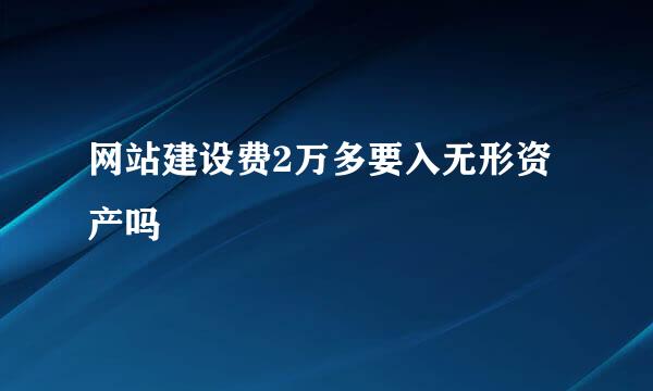 网站建设费2万多要入无形资产吗