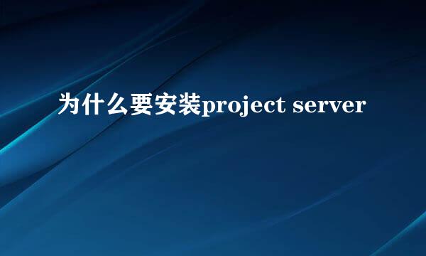 为什么要安装project server