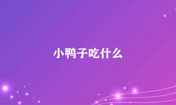 小鸭子吃什么