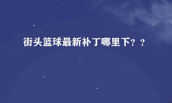 街头篮球最新补丁哪里下？？