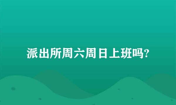 派出所周六周日上班吗?