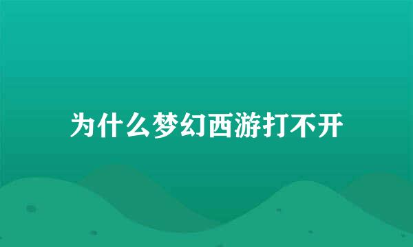 为什么梦幻西游打不开