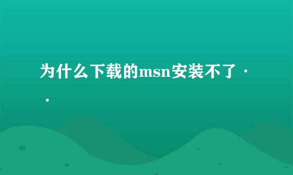 为什么下载的msn安装不了··