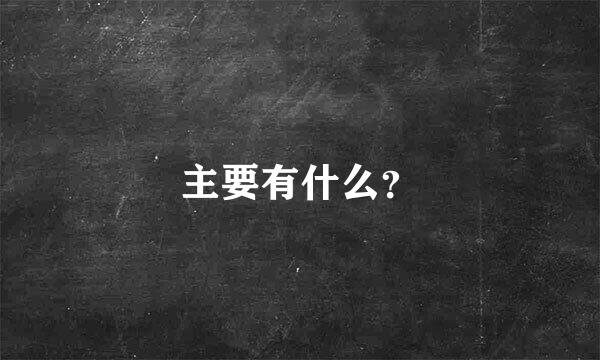 主要有什么？