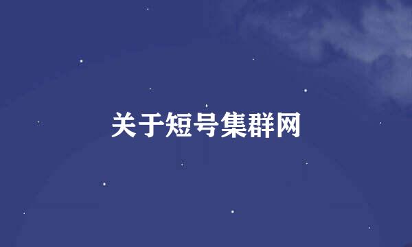 关于短号集群网