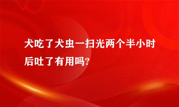 犬吃了犬虫一扫光两个半小时后吐了有用吗?