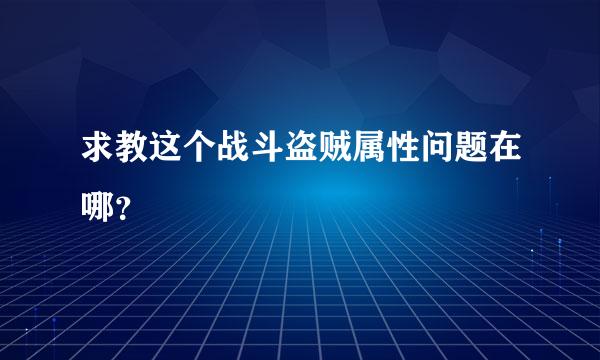 求教这个战斗盗贼属性问题在哪？