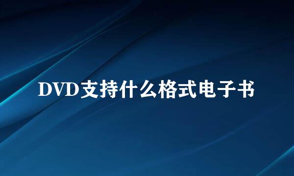 DVD支持什么格式电子书