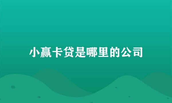 小赢卡贷是哪里的公司