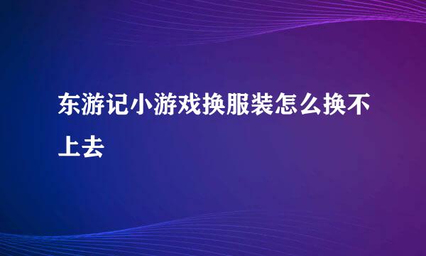 东游记小游戏换服装怎么换不上去