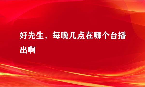 好先生，每晚几点在哪个台播出啊